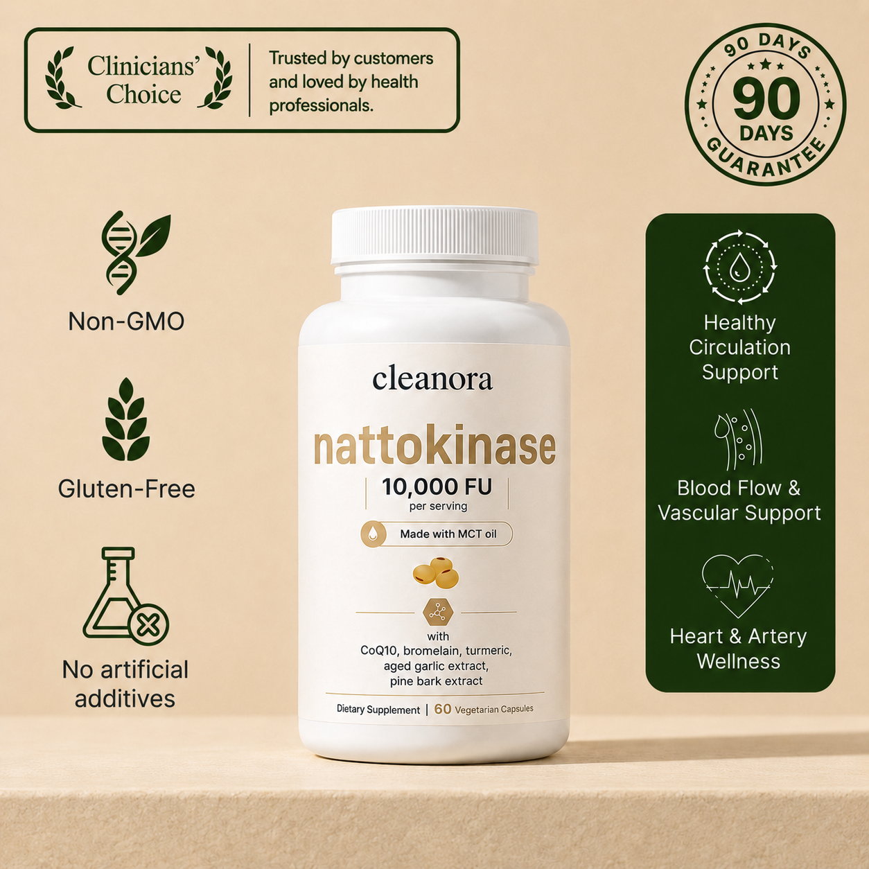 Nattokinase 10,000 FU — Advanced Circulation & Heart Health