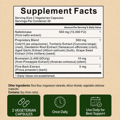 Nattokinase 10,000 FU — Advanced Circulation & Heart Health